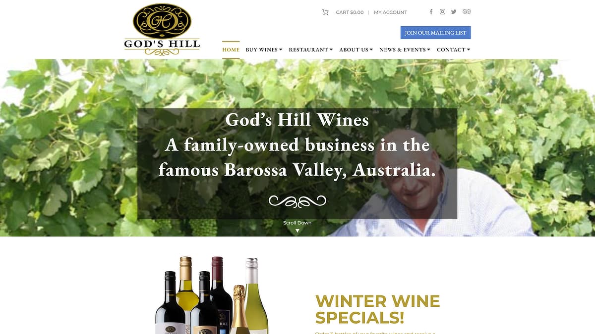 God's Hill Wines - Authentic Italian Restaurant/Cellar Door — winery in Lyndoch, Barossa Valley